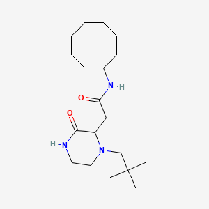 molecular formula C19H35N3O2 B5966125 N-cyclooctyl-2-[1-(2,2-dimethylpropyl)-3-oxo-2-piperazinyl]acetamide 