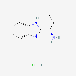 molecular formula C11H16ClN3 B596613 (S)-1-(1H-Benzimidazol-2-YL)-2-methylpropylamine hydrochloride CAS No. 184685-11-8