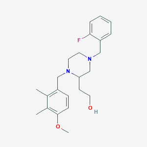 molecular formula C23H31FN2O2 B5966133 2-[4-(2-fluorobenzyl)-1-(4-methoxy-2,3-dimethylbenzyl)-2-piperazinyl]ethanol 