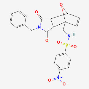 molecular formula C22H19N3O7S B5966136 N-[(4-benzyl-3,5-dioxo-10-oxa-4-azatricyclo[5.2.1.0~2,6~]dec-8-en-1-yl)methyl]-4-nitrobenzenesulfonamide 