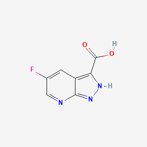 molecular formula C7H4FN3O2 B596615 5-Fluoro-1h-pyrazolo[3,4-b]pyridine-3-carboxylic acid CAS No. 1211586-74-1