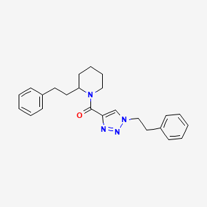 molecular formula C24H28N4O B5966152 2-(2-phenylethyl)-1-{[1-(2-phenylethyl)-1H-1,2,3-triazol-4-yl]carbonyl}piperidine 