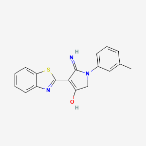 molecular formula C18H15N3OS B5966159 5-amino-4-(1,3-benzothiazol-2-yl)-1-(3-methylphenyl)-1,2-dihydro-3H-pyrrol-3-one 