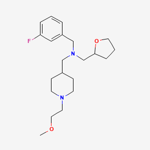 molecular formula C21H33FN2O2 B5966178 (3-fluorobenzyl){[1-(2-methoxyethyl)-4-piperidinyl]methyl}(tetrahydro-2-furanylmethyl)amine 