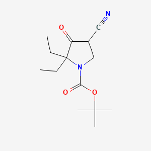 molecular formula C14H22N2O3 B596620 Tert-butyl 4-cyano-2,2-diethyl-3-oxopyrrolidine-1-carboxylate CAS No. 1245806-93-2