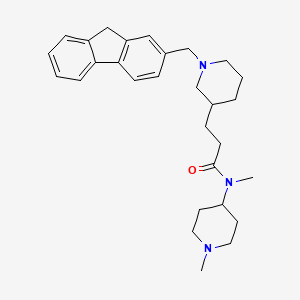 molecular formula C29H39N3O B5966203 3-[1-(9H-fluoren-2-ylmethyl)-3-piperidinyl]-N-methyl-N-(1-methyl-4-piperidinyl)propanamide 