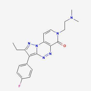molecular formula C20H21FN6O B5966210 7-[2-(dimethylamino)ethyl]-2-ethyl-3-(4-fluorophenyl)pyrazolo[5,1-c]pyrido[4,3-e][1,2,4]triazin-6(7H)-one 
