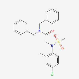 molecular formula C24H25ClN2O3S B5966217 N~1~,N~1~-dibenzyl-N~2~-(4-chloro-2-methylphenyl)-N~2~-(methylsulfonyl)glycinamide 