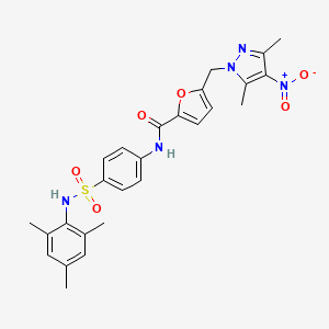 molecular formula C26H27N5O6S B5966225 5-[(3,5-dimethyl-4-nitro-1H-pyrazol-1-yl)methyl]-N-{4-[(mesitylamino)sulfonyl]phenyl}-2-furamide 