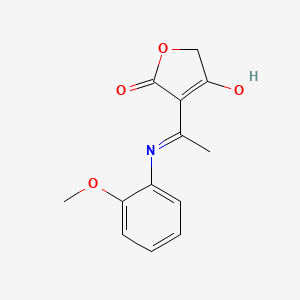 molecular formula C13H13NO4 B5966230 3-{1-[(2-methoxyphenyl)amino]ethylidene}-2,4(3H,5H)-furandione 