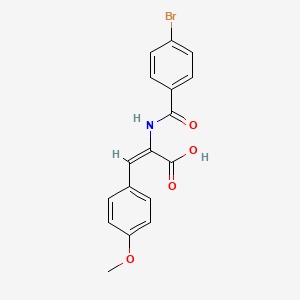 molecular formula C17H14BrNO4 B5966243 2-[(4-bromobenzoyl)amino]-3-(4-methoxyphenyl)acrylic acid 