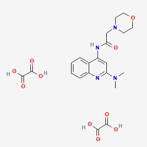 molecular formula C21H26N4O10 B5966250 N-[2-(dimethylamino)-4-quinolinyl]-2-(4-morpholinyl)acetamide diethanedioate 