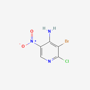 molecular formula C5H3BrClN3O2 B596626 3-溴-2-氯-5-硝基吡啶-4-胺 CAS No. 1268521-33-0