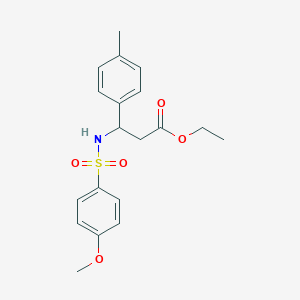 ethyl 3-{[(4-methoxyphenyl)sulfonyl]amino}-3-(4-methylphenyl)propanoate