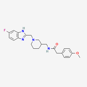 N-({1-[(6-fluoro-1H-benzimidazol-2-yl)methyl]-3-piperidinyl}methyl)-2-(4-methoxyphenyl)acetamide
