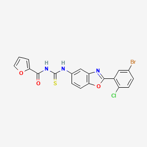 molecular formula C19H11BrClN3O3S B5966298 N-({[2-(5-bromo-2-chlorophenyl)-1,3-benzoxazol-5-yl]amino}carbonothioyl)-2-furamide 