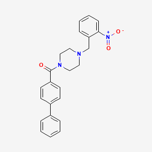 molecular formula C24H23N3O3 B5966351 1-(4-biphenylylcarbonyl)-4-(2-nitrobenzyl)piperazine 