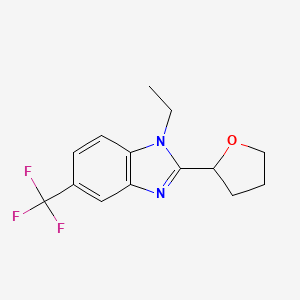 molecular formula C14H15F3N2O B5966359 1-ethyl-2-(tetrahydro-2-furanyl)-5-(trifluoromethyl)-1H-benzimidazole 