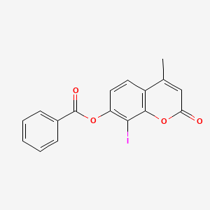 molecular formula C17H11IO4 B5966408 8-iodo-4-methyl-2-oxo-2H-chromen-7-yl benzoate 