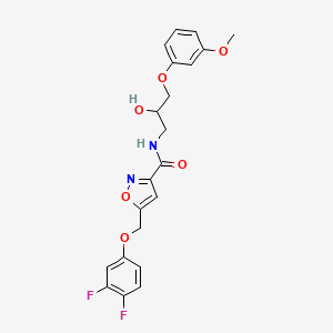 molecular formula C21H20F2N2O6 B5966432 5-[(3,4-difluorophenoxy)methyl]-N-[2-hydroxy-3-(3-methoxyphenoxy)propyl]-3-isoxazolecarboxamide 