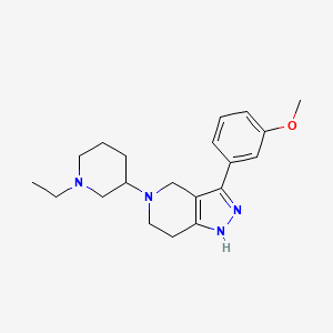 molecular formula C20H28N4O B5966441 5-(1-ethyl-3-piperidinyl)-3-(3-methoxyphenyl)-4,5,6,7-tetrahydro-1H-pyrazolo[4,3-c]pyridine 