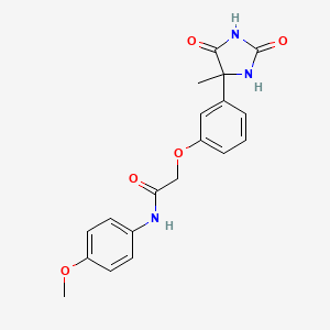 N-(4-methoxyphenyl)-2-[3-(4-methyl-2,5-dioxo-4-imidazolidinyl)phenoxy]acetamide