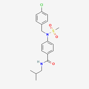 molecular formula C19H23ClN2O3S B5966463 4-[(4-chlorobenzyl)(methylsulfonyl)amino]-N-isobutylbenzamide 