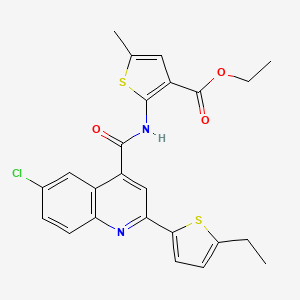 molecular formula C24H21ClN2O3S2 B5966476 ethyl 2-({[6-chloro-2-(5-ethyl-2-thienyl)-4-quinolinyl]carbonyl}amino)-5-methyl-3-thiophenecarboxylate 