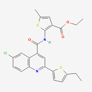 ethyl 2-({[6-chloro-2-(5-ethyl-2-thienyl)-4-quinolinyl]carbonyl}amino)-5-methyl-3-thiophenecarboxylate