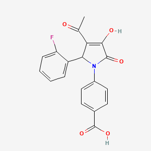 molecular formula C19H14FNO5 B5966483 4-[3-acetyl-2-(2-fluorophenyl)-4-hydroxy-5-oxo-2,5-dihydro-1H-pyrrol-1-yl]benzoic acid 