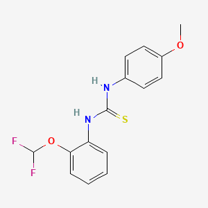 molecular formula C15H14F2N2O2S B5966491 N-[2-(difluoromethoxy)phenyl]-N'-(4-methoxyphenyl)thiourea 