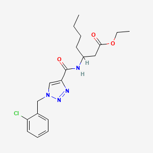 molecular formula C19H25ClN4O3 B5966497 ethyl 3-({[1-(2-chlorobenzyl)-1H-1,2,3-triazol-4-yl]carbonyl}amino)heptanoate 