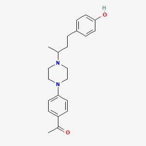 molecular formula C22H28N2O2 B5966504 1-(4-{4-[3-(4-hydroxyphenyl)-1-methylpropyl]-1-piperazinyl}phenyl)ethanone 