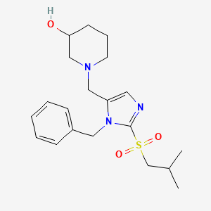 molecular formula C20H29N3O3S B5966515 1-{[1-benzyl-2-(isobutylsulfonyl)-1H-imidazol-5-yl]methyl}-3-piperidinol 