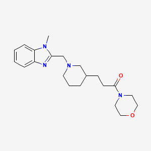 molecular formula C21H30N4O2 B5966542 1-methyl-2-({3-[3-(4-morpholinyl)-3-oxopropyl]-1-piperidinyl}methyl)-1H-benzimidazole 