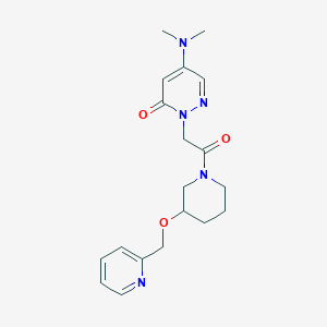 molecular formula C19H25N5O3 B5966554 5-(dimethylamino)-2-{2-oxo-2-[3-(2-pyridinylmethoxy)-1-piperidinyl]ethyl}-3(2H)-pyridazinone 