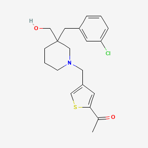 1-(4-{[3-(3-chlorobenzyl)-3-(hydroxymethyl)-1-piperidinyl]methyl}-2-thienyl)ethanone