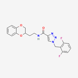 molecular formula C20H18F2N4O3 B5966629 1-(2,6-difluorobenzyl)-N-[2-(2,3-dihydro-1,4-benzodioxin-2-yl)ethyl]-1H-1,2,3-triazole-4-carboxamide 