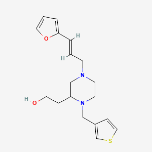 molecular formula C18H24N2O2S B5966636 2-[4-[(2E)-3-(2-furyl)-2-propen-1-yl]-1-(3-thienylmethyl)-2-piperazinyl]ethanol 