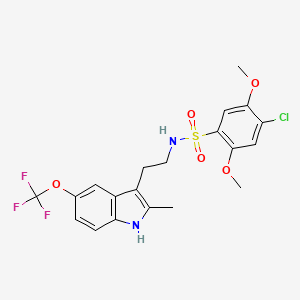 4-chloro-2,5-dimethoxy-N-{2-[2-methyl-5-(trifluoromethoxy)-1H-indol-3-yl]ethyl}benzenesulfonamide