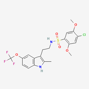 molecular formula C20H20ClF3N2O5S B5966650 4-chloro-2,5-dimethoxy-N-{2-[2-methyl-5-(trifluoromethoxy)-1H-indol-3-yl]ethyl}benzenesulfonamide 