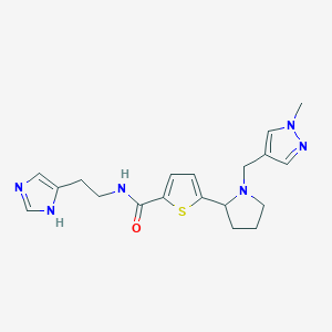 molecular formula C19H24N6OS B5966676 N-[2-(1H-imidazol-4-yl)ethyl]-5-{1-[(1-methyl-1H-pyrazol-4-yl)methyl]-2-pyrrolidinyl}-2-thiophenecarboxamide 