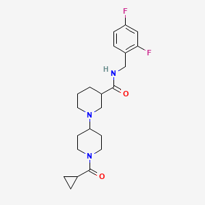 molecular formula C22H29F2N3O2 B5966684 1'-(cyclopropylcarbonyl)-N-(2,4-difluorobenzyl)-1,4'-bipiperidine-3-carboxamide 