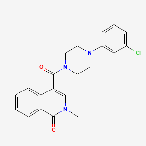 molecular formula C21H20ClN3O2 B5966689 4-{[4-(3-chlorophenyl)-1-piperazinyl]carbonyl}-2-methyl-1(2H)-isoquinolinone 