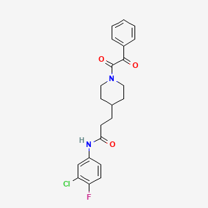 molecular formula C22H22ClFN2O3 B5966725 N-(3-chloro-4-fluorophenyl)-3-{1-[oxo(phenyl)acetyl]-4-piperidinyl}propanamide 
