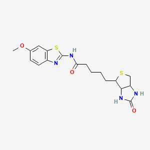 molecular formula C18H22N4O3S2 B5966727 N-(6-methoxy-1,3-benzothiazol-2-yl)-5-(2-oxohexahydro-1H-thieno[3,4-d]imidazol-4-yl)pentanamide 