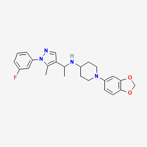 1-(1,3-benzodioxol-5-yl)-N-{1-[1-(3-fluorophenyl)-5-methyl-1H-pyrazol-4-yl]ethyl}-4-piperidinamine