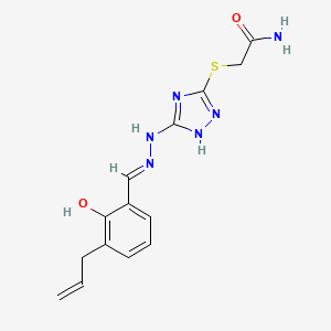 2-({5-[2-(3-allyl-2-hydroxybenzylidene)hydrazino]-4H-1,2,4-triazol-3-yl}thio)acetamide
