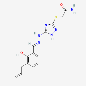 molecular formula C14H16N6O2S B5966744 2-({5-[2-(3-allyl-2-hydroxybenzylidene)hydrazino]-4H-1,2,4-triazol-3-yl}thio)acetamide 