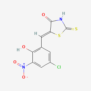 molecular formula C10H5ClN2O4S2 B5966769 5-(5-chloro-2-hydroxy-3-nitrobenzylidene)-2-thioxo-1,3-thiazolidin-4-one 